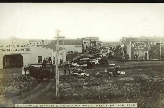 McCormick binders starting for the wheat fields, Delisle